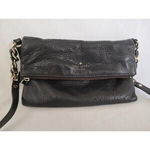 Kate Spade New York black leather crossbody purse Shoulder bag Classic Zip‎ Top